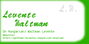 levente waltman business card